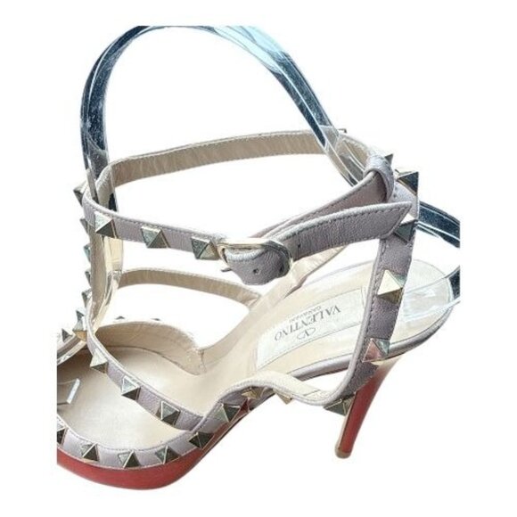 VALENTINO GARAVANI Rockstud Caged Pump EU 38 US 8 Red Patent Pointed High Heel - Picture 10 of 14